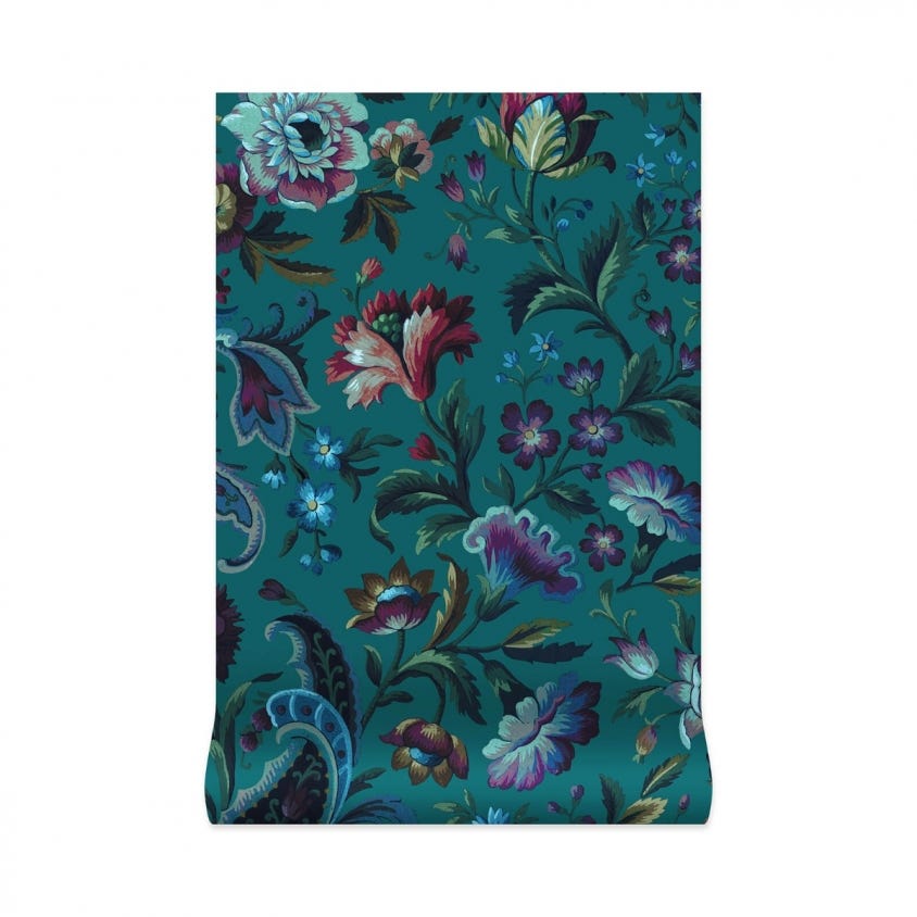 FLORIKA Wallpaper - Petrol - House of Hackney