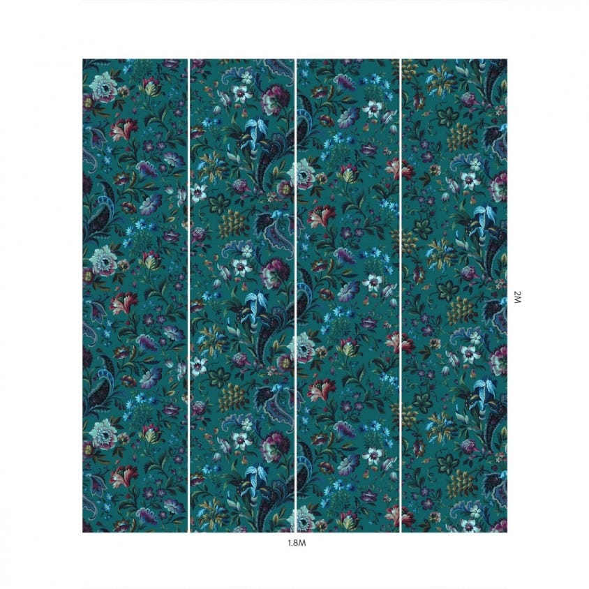 FLORIKA Wallpaper - Petrol - House of Hackney