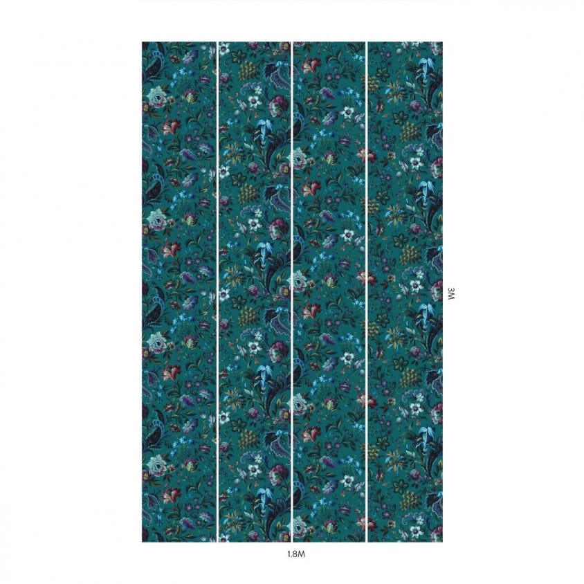 FLORIKA Wallpaper - Petrol - House of Hackney
