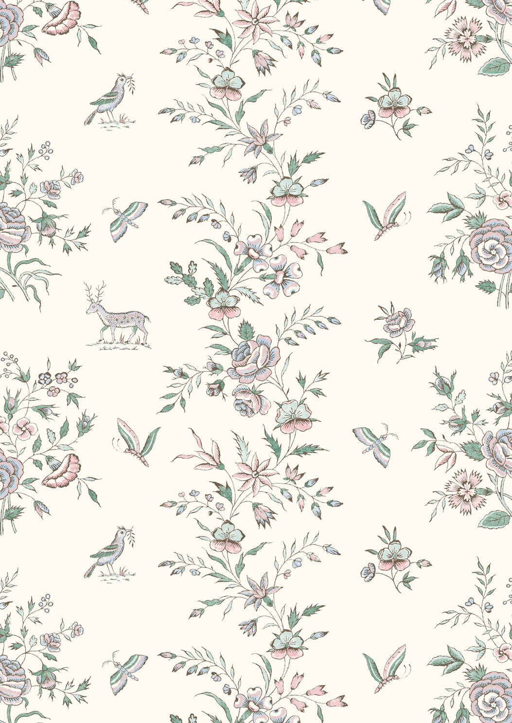 Fleurie Wallpaper - Peppermint Rose