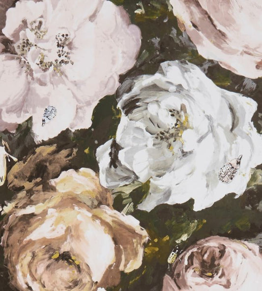 Floretta Wallpaper - Blush/Charcoal - Clarke & Clarke