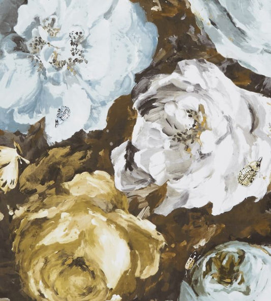 Floretta Wallpaper - Mineral/Charcoal - Clarke & Clarke