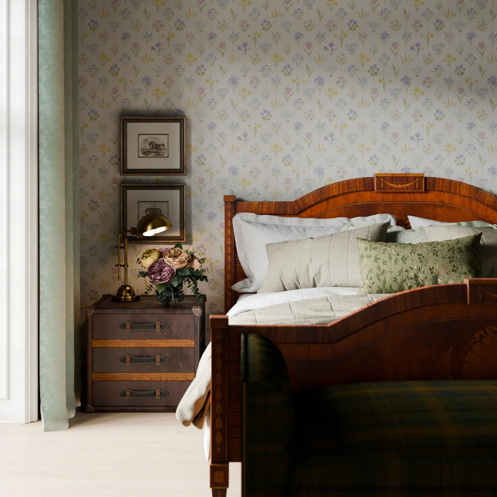 Flowers for Victoria Wallpaper - Country Pastels - Lucie Annabel