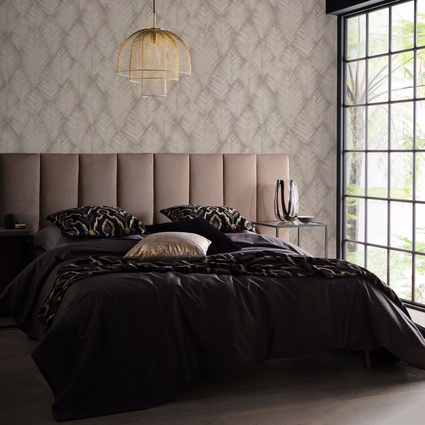 Folius Wallpaper - Putty - Clarke & Clarke