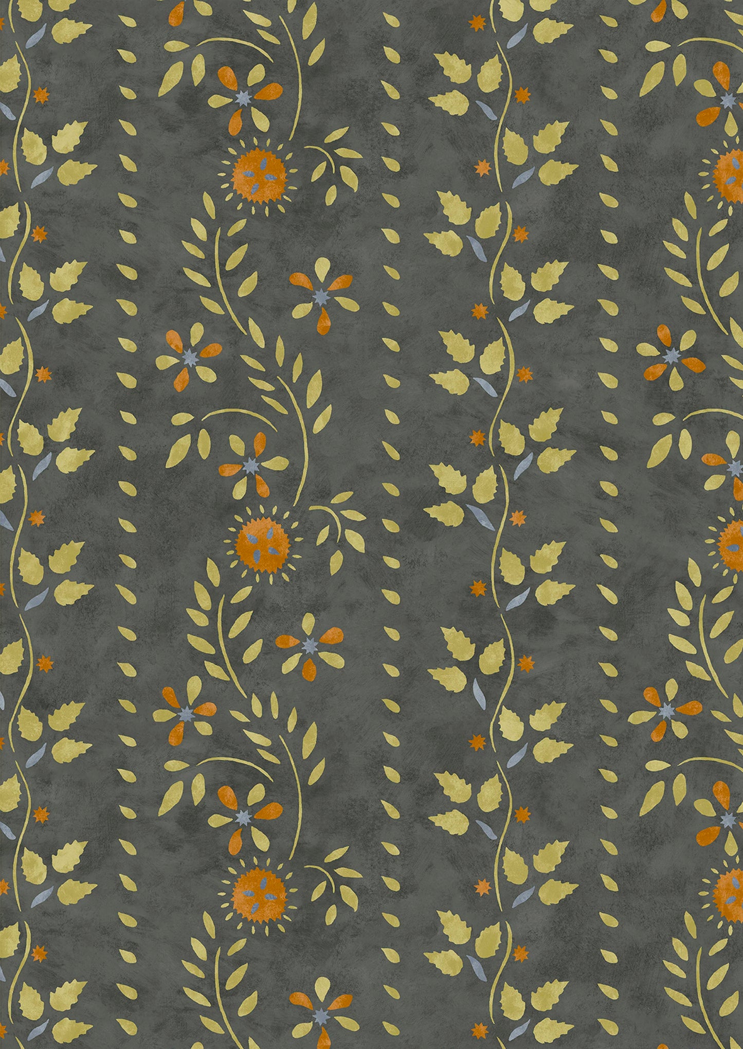 Folklore Wallpaper - Charcoal Lime
