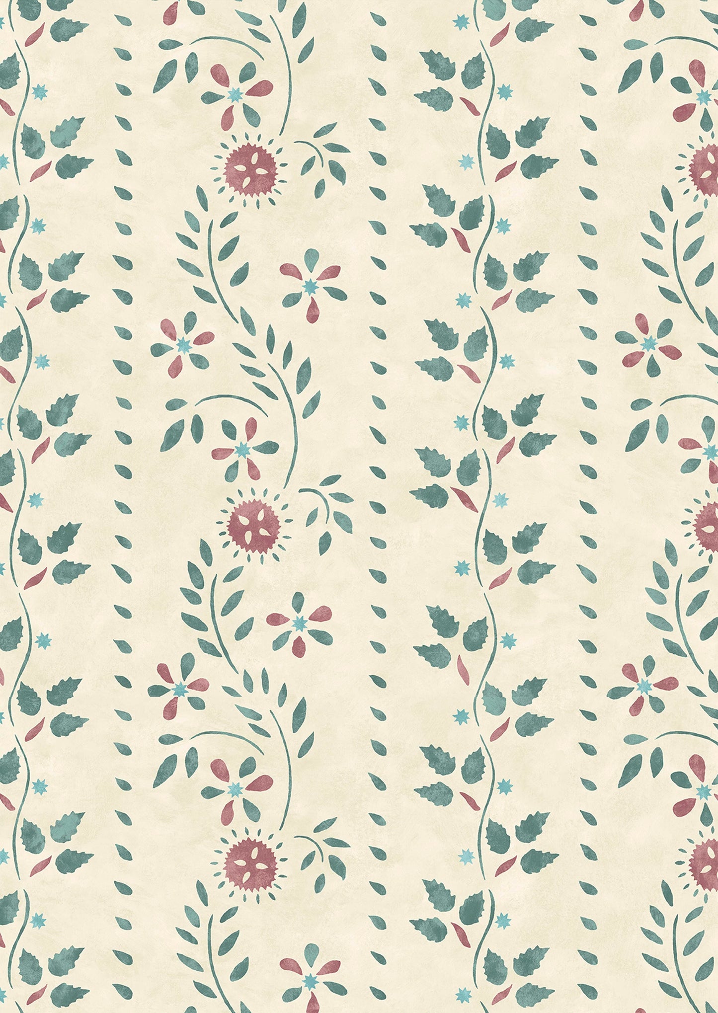 Folklore Wallpaper - Teal Berry