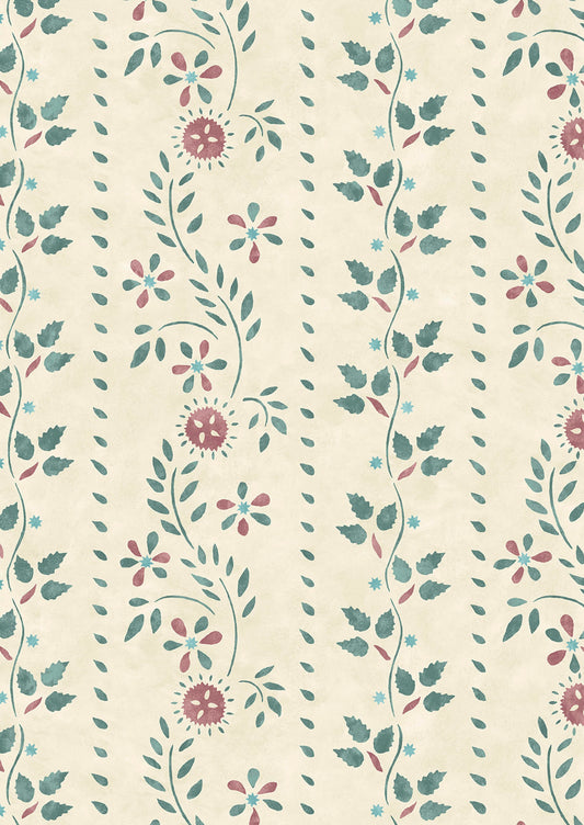 Folklore Wallpaper - Teal Berry