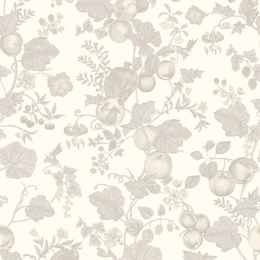 Forgotten Fruit Wallpaper - Vintage Cream & Vintage Grey - Lucie Annabel
