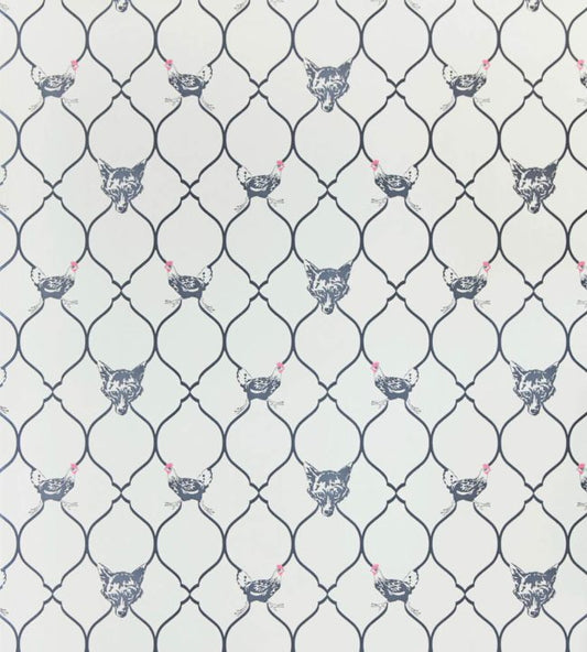 Fox And Hen Wallpaper - Charcoal on parchment - BG0900-102 - Barneby Gates