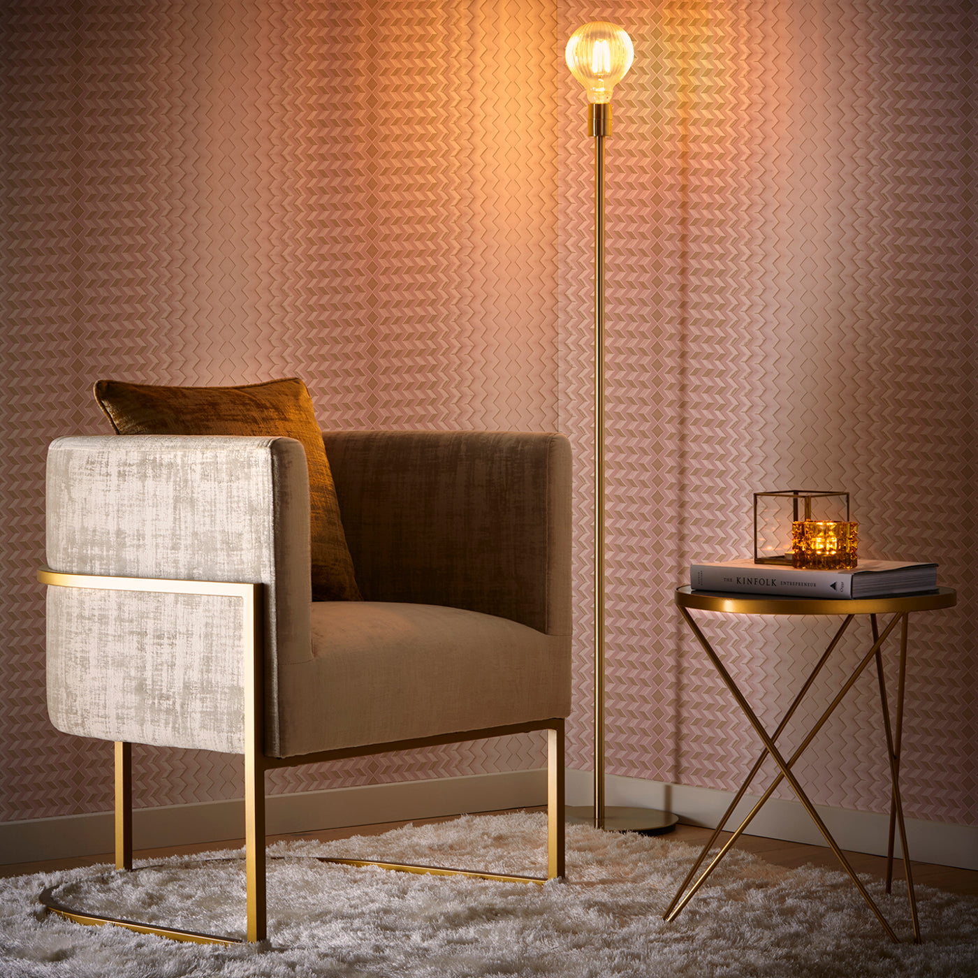 Fragment Wallpaper - Blush/Gold - Clarke & Clarke