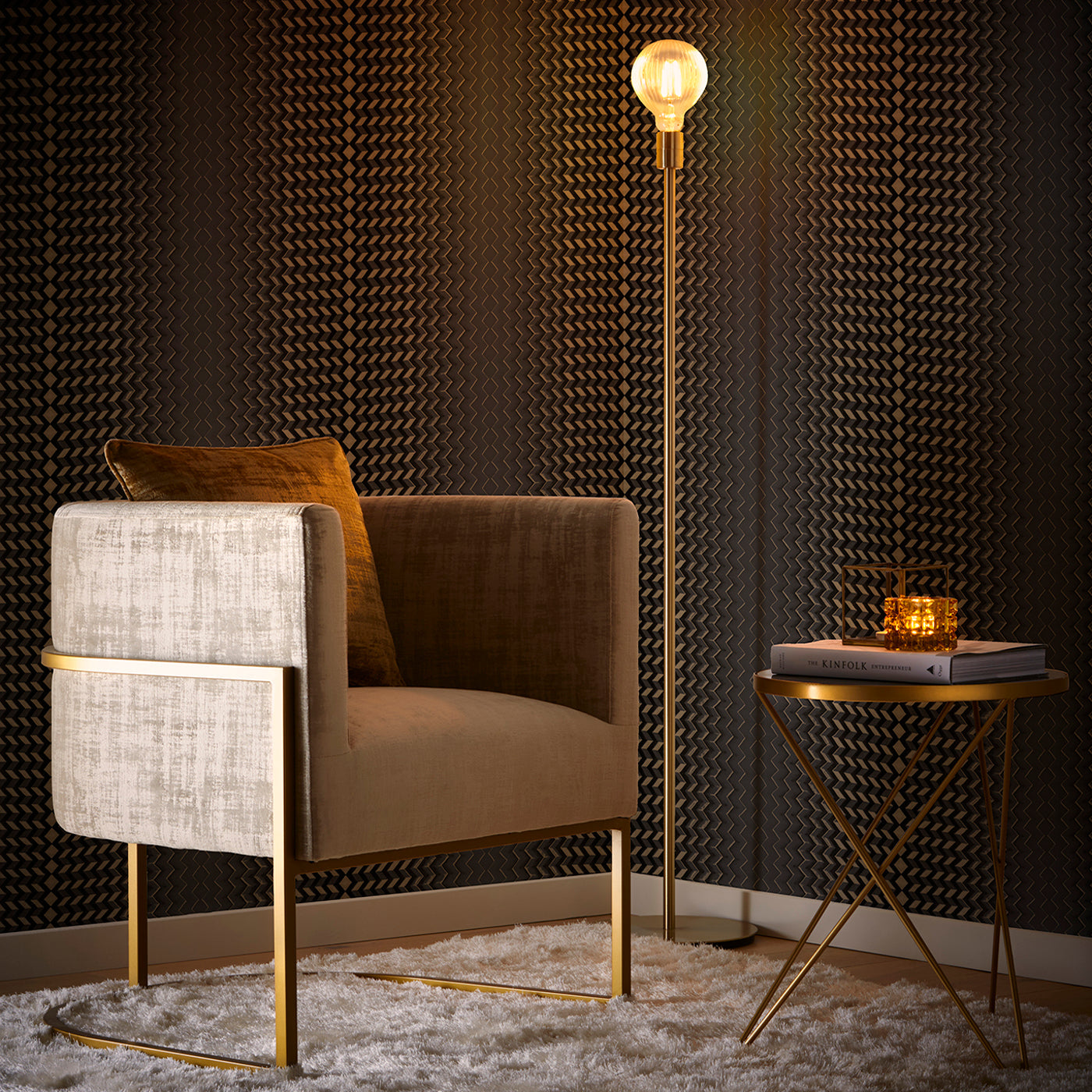 Fragment Wallpaper - Charcoal/Gold - Clarke & Clarke