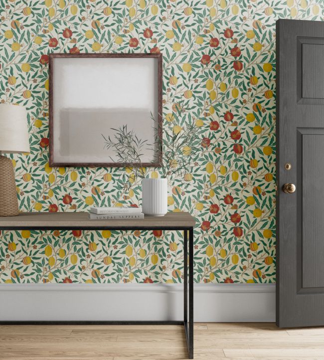 Fruit Wallpaper - Green Indigo/Madder - 217085 - Morris & Co