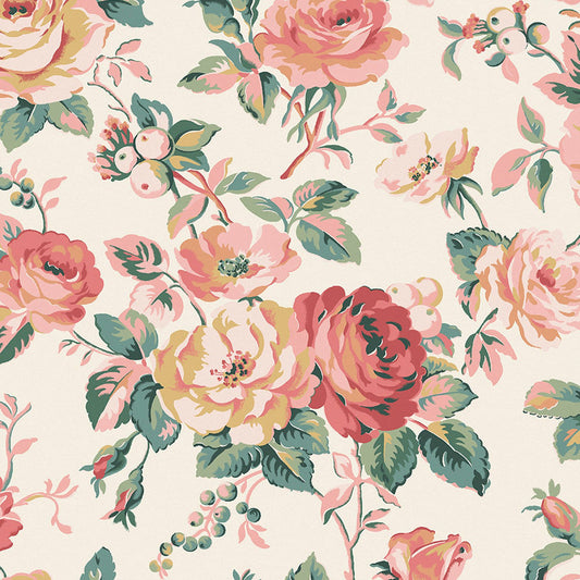 Garden Rose Wallpaper - Multi - 125501 - Cath Kidston