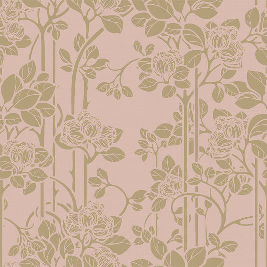 Garden Trellis Wallpaper - Dusty Pink & Gold - Lucie Annabel