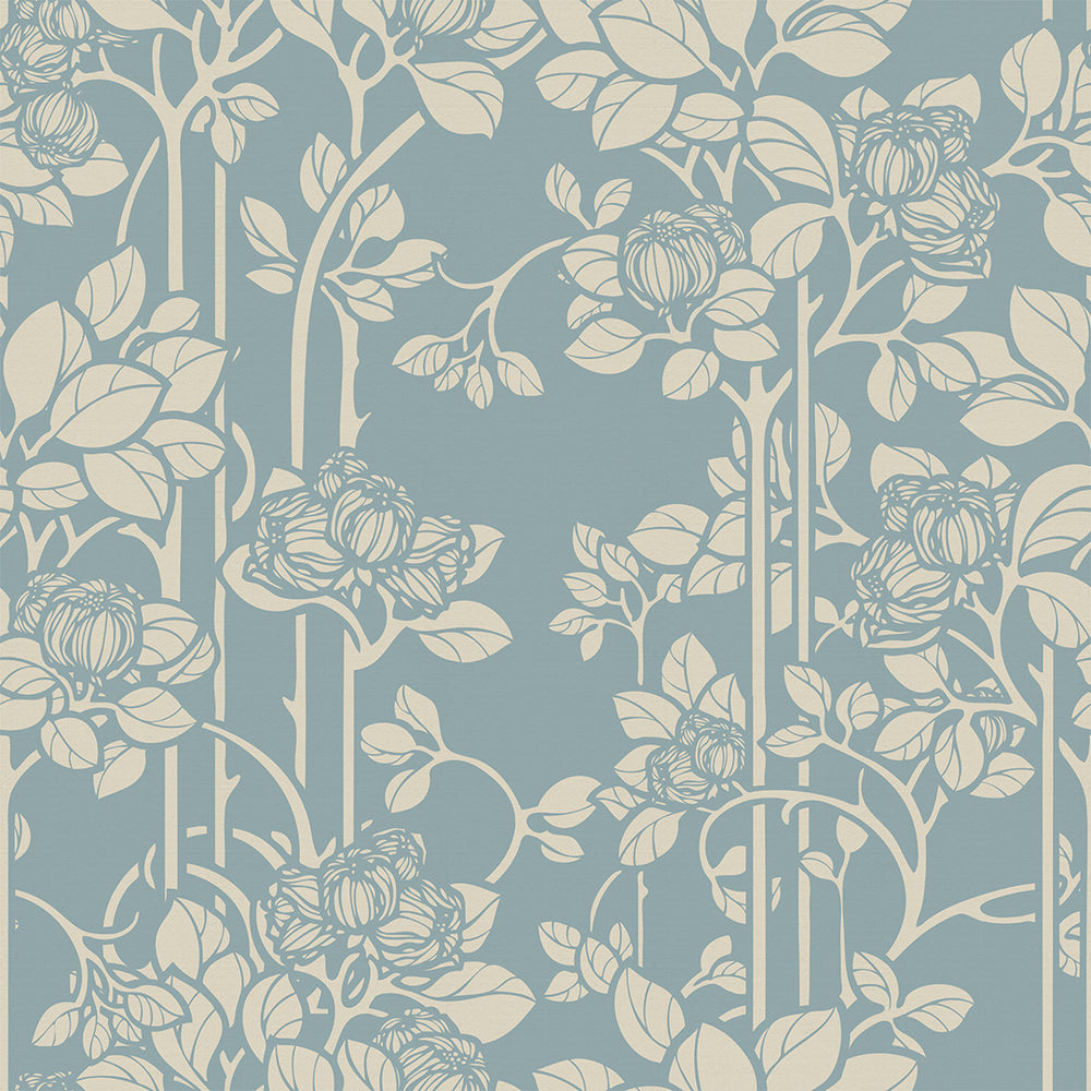Garden Trellis Wallpaper - Mineral & Vintage Cream - Lucie Annabel