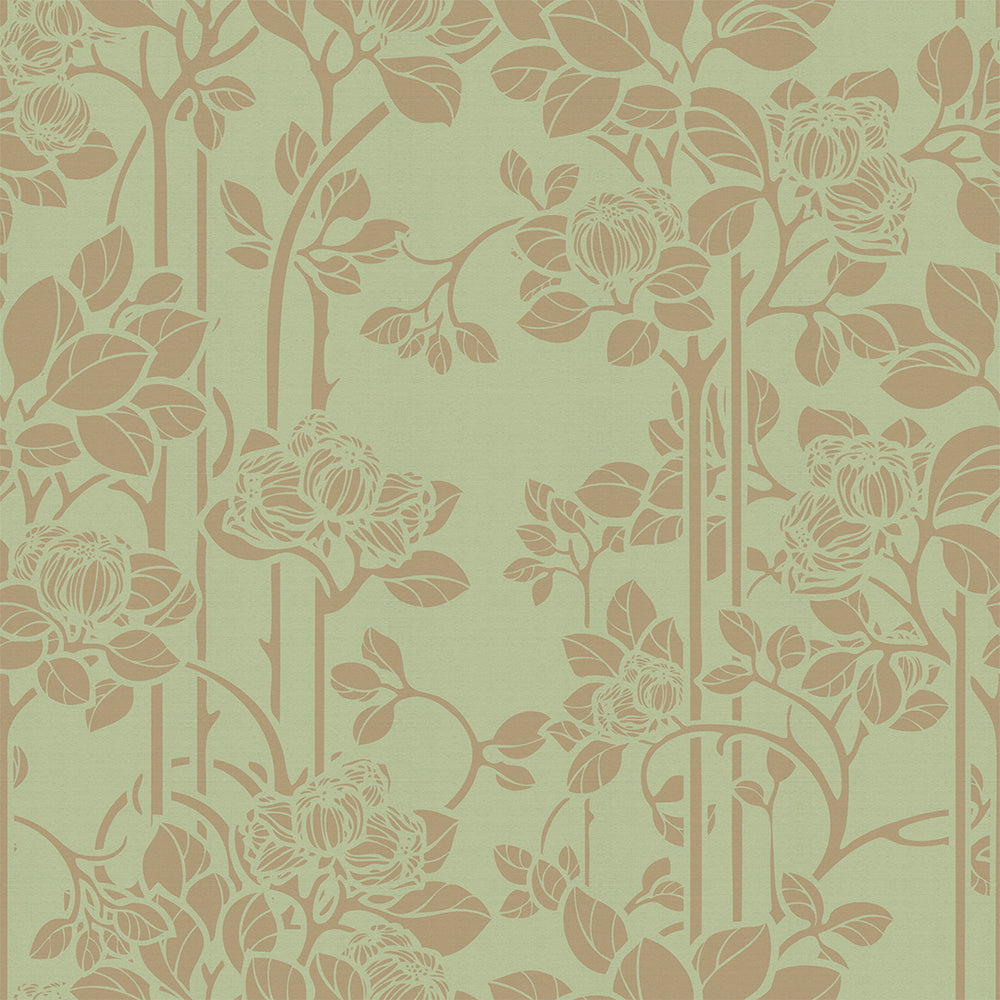 Garden Trellis Wallpaper - Olive & Gold - Lucie Annabel