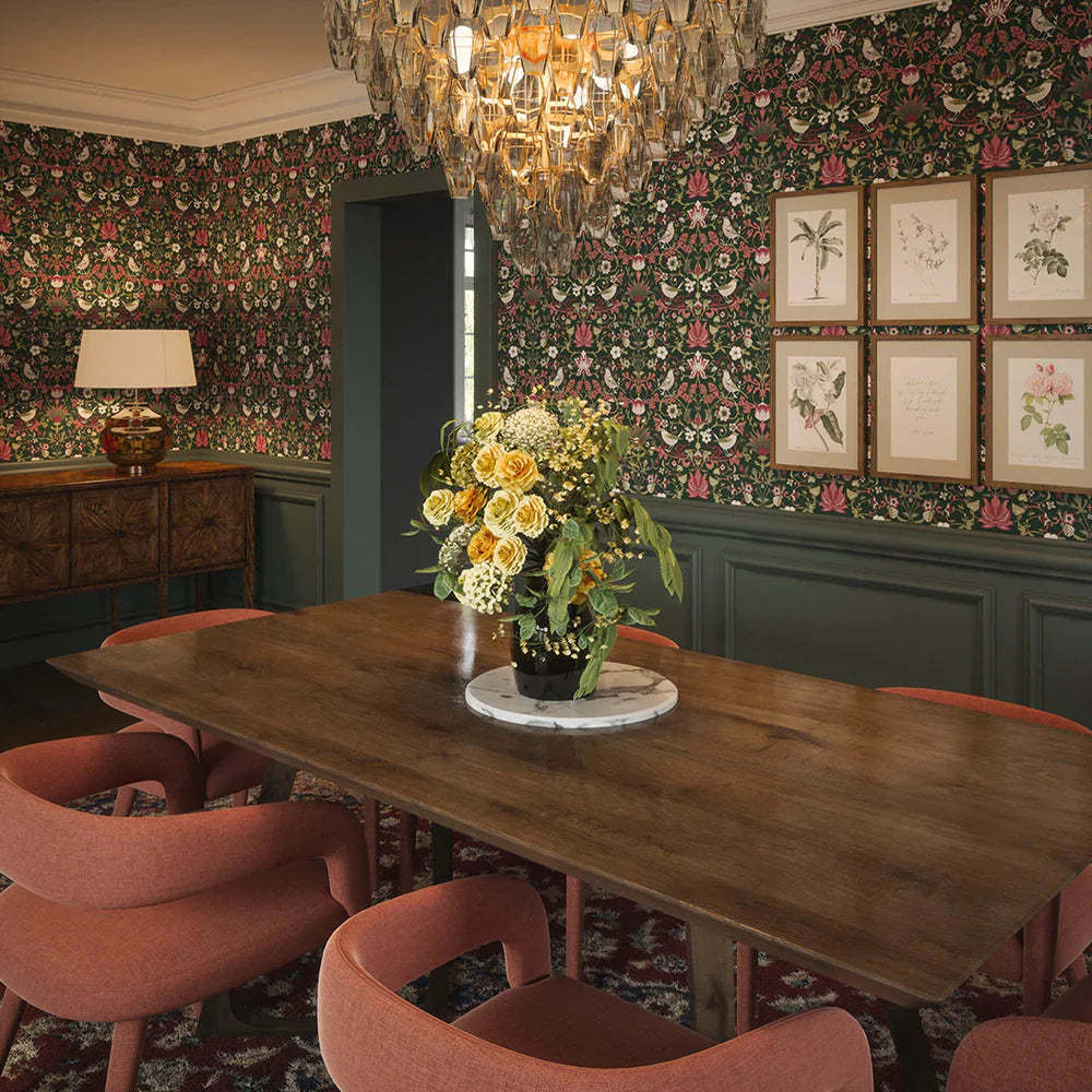 Garden Visitors Wallpaper - Guava on Castleton Green - Lucie Annabel