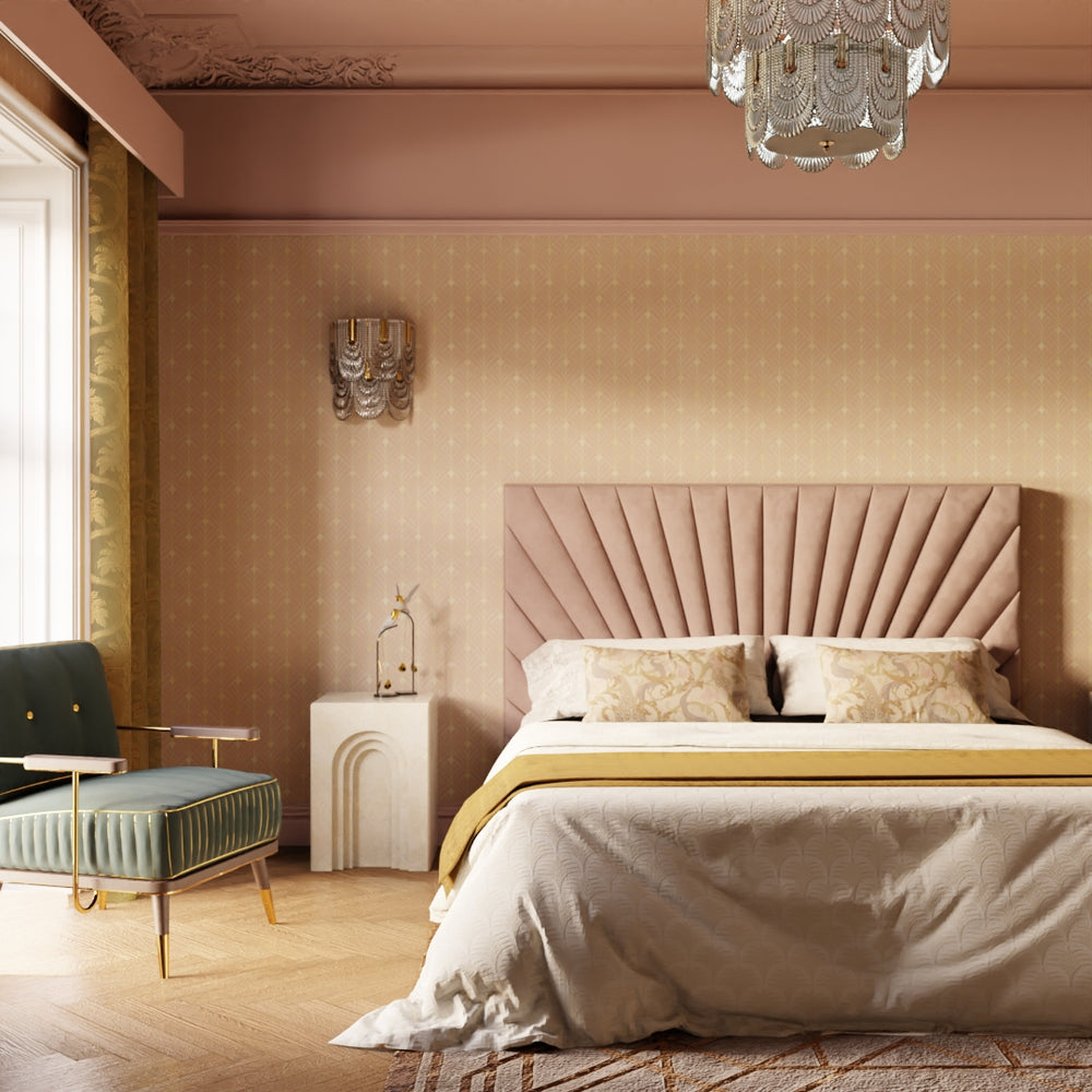 Gatsby Wallpaper - Blush & Vintage Gold - Lucie Annabel