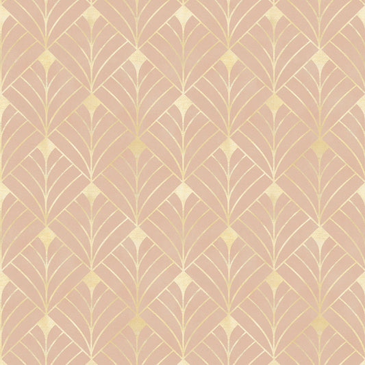 Gatsby Wallpaper - Blush & Vintage Gold - Lucie Annabel