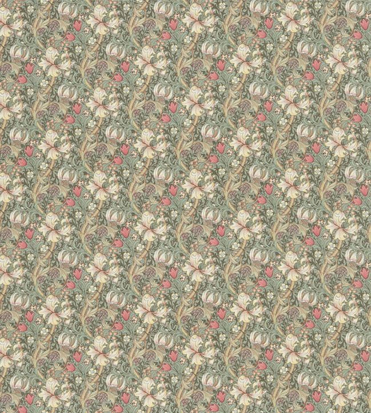 Golden Lily Minor Fabric - Artichoke/Vanilla - DMC1G4206 - Morris & Co