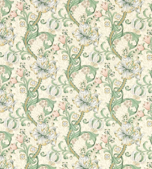 Golden Lily Wallpaper - Linen/Blush - W0174/01 - Clarke & Clarke