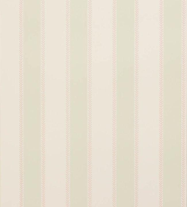 Graycott Stripe Wallpaper - Pink/Green - Colefax & Fowler