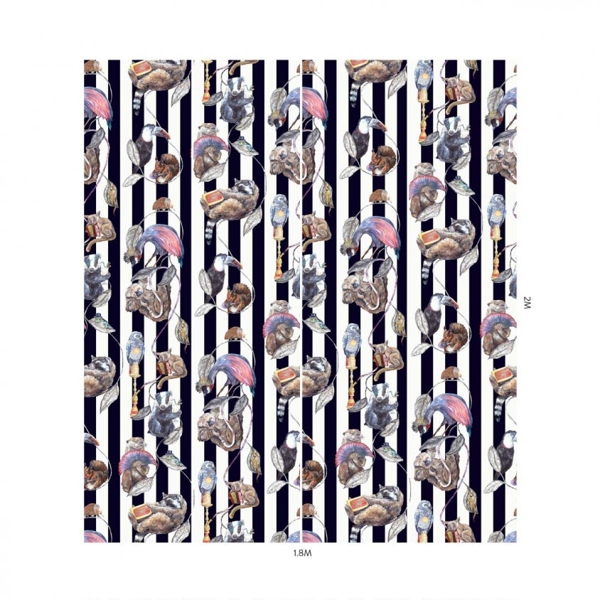 HACKNEY EMPIRE Stripe Wallpaper - Midnight - House of Hackney
