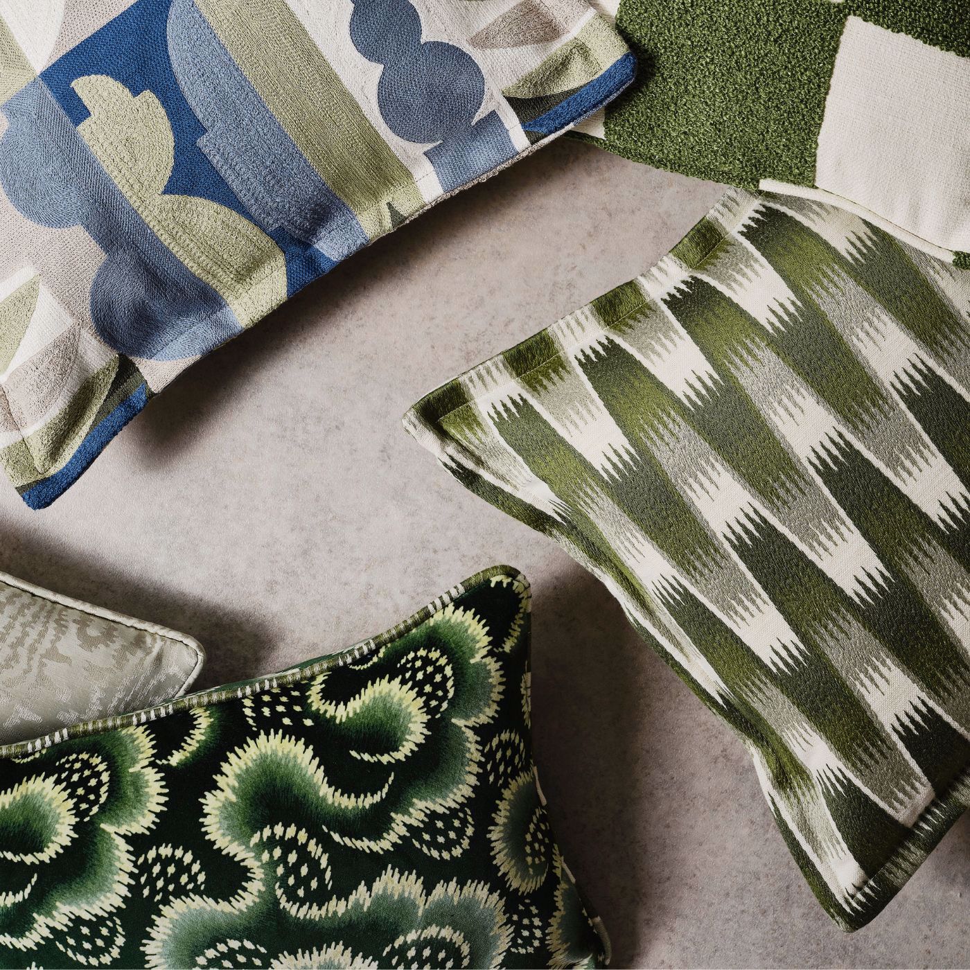Ludaix Velvet Fabric - Matcha - Harlequin - Henry Holland
