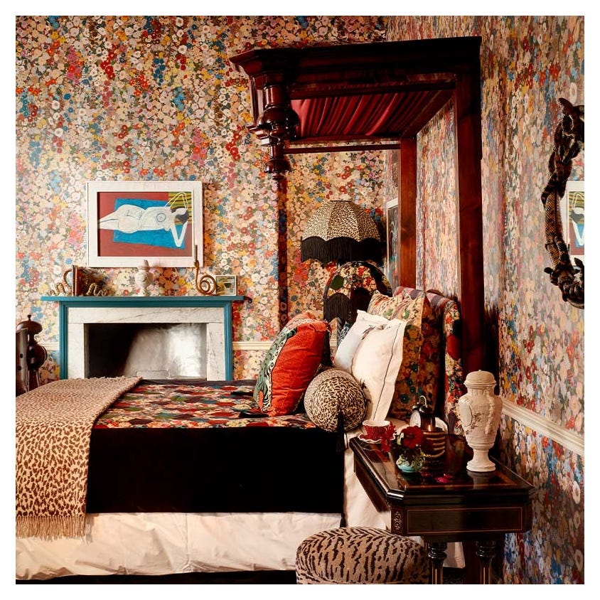 HOLLYHOCKS Wallpaper - Autumn - House of Hackney