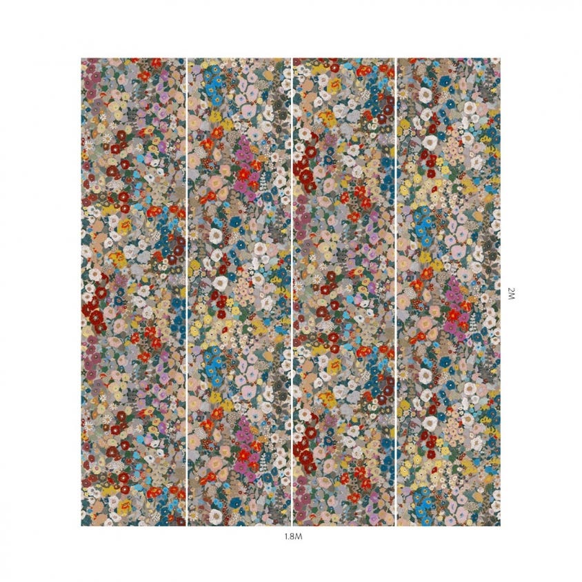 HOLLYHOCKS Wallpaper - Autumn - House of Hackney