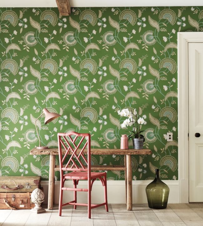 Hakimi Wallpaper - Emerald - DCPW216768 - Sanderson