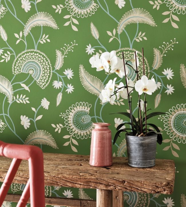 Hakimi Wallpaper - Emerald - DCPW216768 - Sanderson
