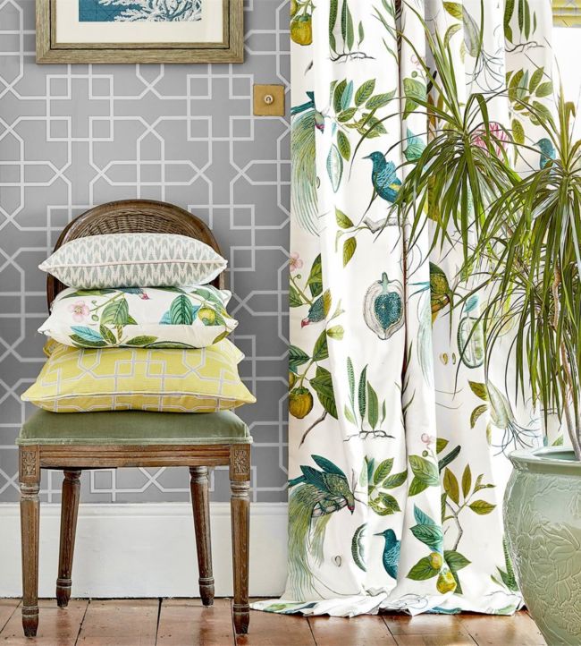 Hampton Trellis Wallpaper - Grey - DGLW216661 - Sanderson