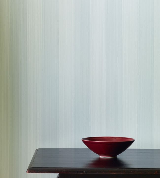 Harwood Stripe Wallpaper - Blue - Colefax & Fowler