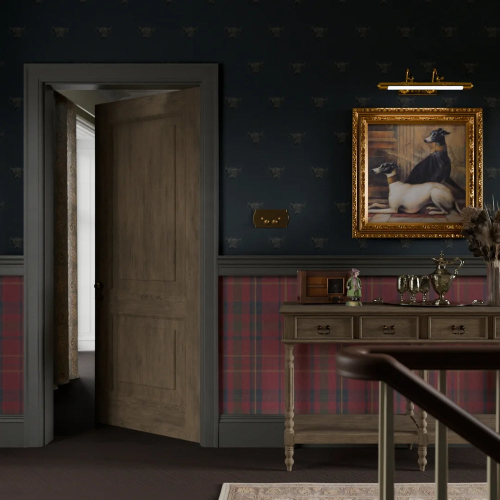 Heilan Coo Wallpaper - Oxford Blue - Lucie Annabel