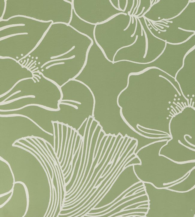 Helleborus Wallpaper - Green - 5606 - Farrow & Ball