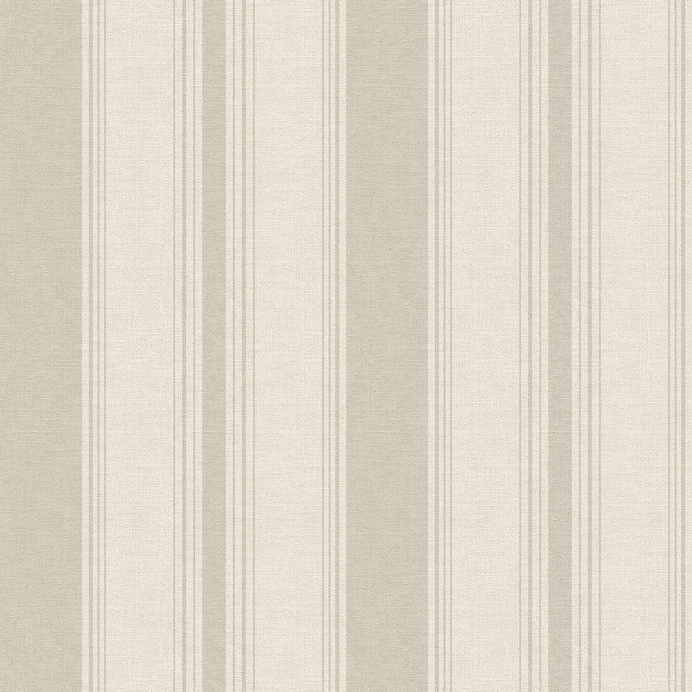 Heritage Stripe Wallpaper - Vintage Cream & Stone - Lucie Annabel