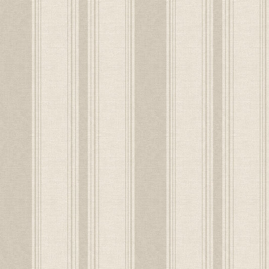 Heritage Stripe Wallpaper - Vintage Cream & Stone - Lucie Annabel
