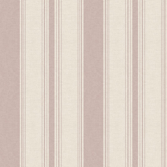 Heritage Stripe Wallpaper - Vintage Rose & Vintage Cream - Lucie Annabel