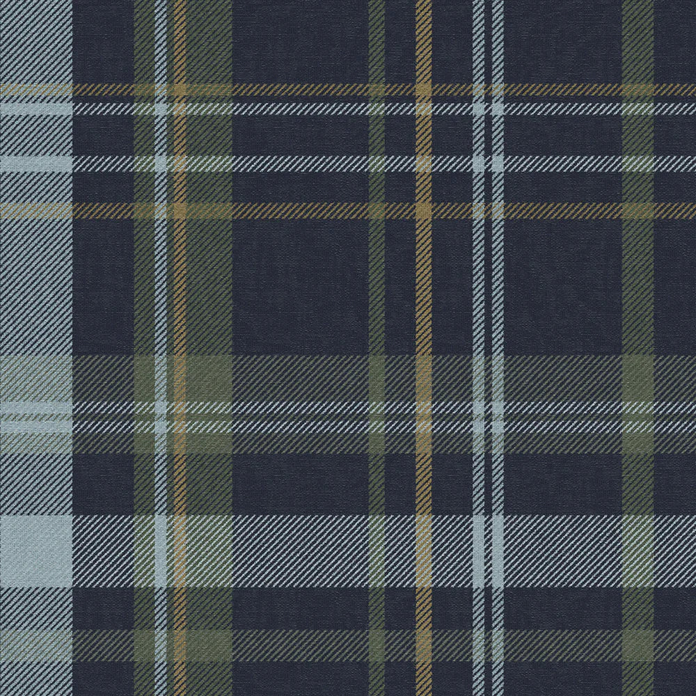 Heritage Tartan Wallpaper - Egyptian Blue & Mineral - Lucie Annabel
