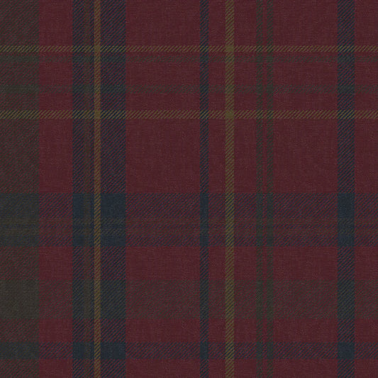 Heritage Tartan Wallpaper - Fig, Oxford Blue & Thistle Green - Lucie Annabel