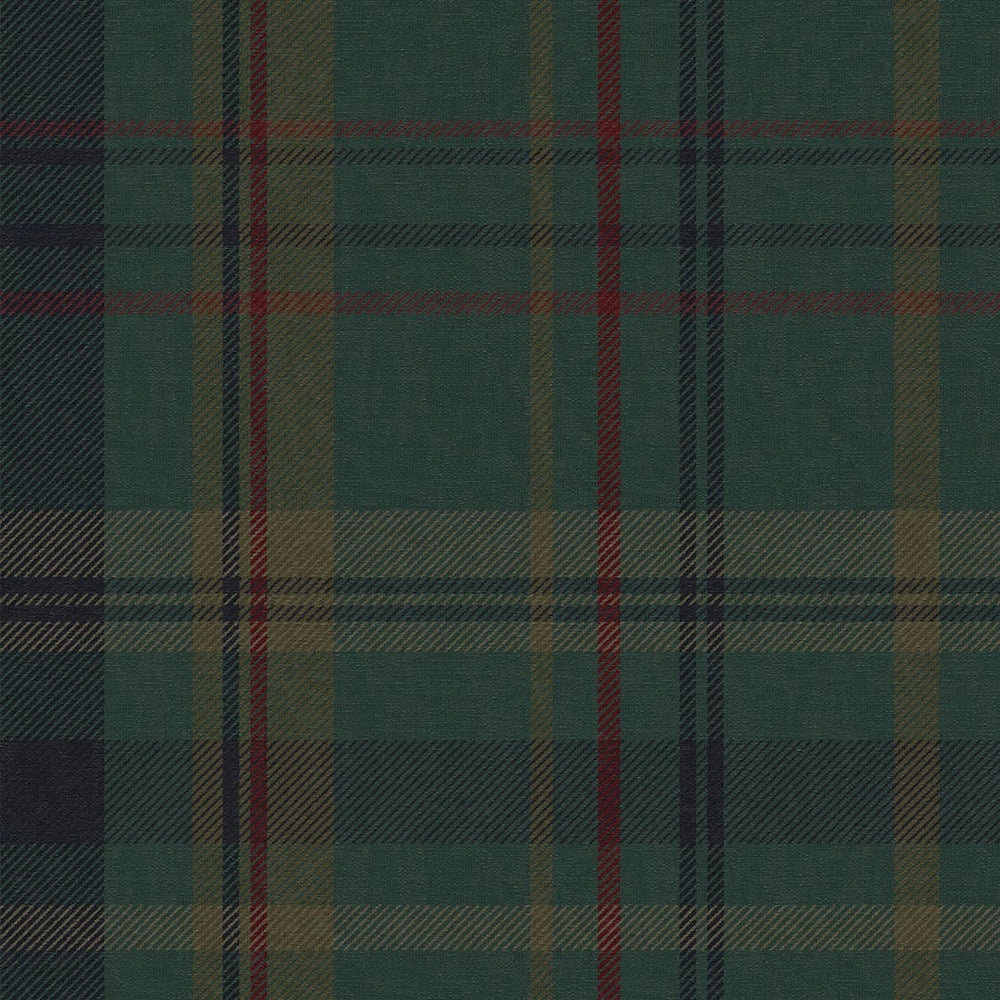Heritage Tartan Wallpaper - Pine Green & Oxford Blue - Lucie Annabel