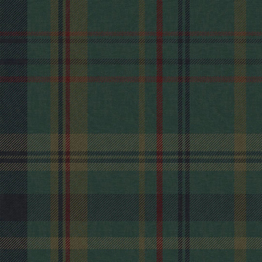 Heritage Tartan Wallpaper - Pine Green & Oxford Blue - Lucie Annabel