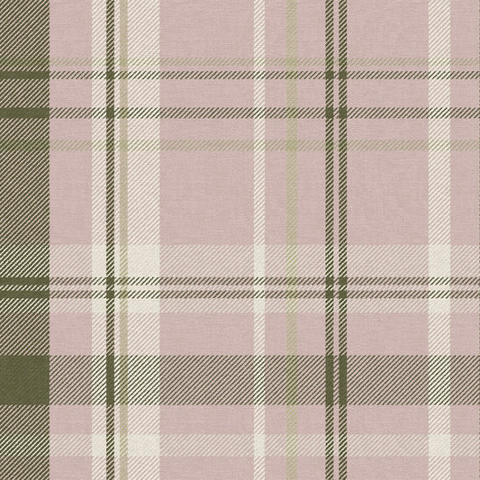 Heritage Tartan Wallpaper - Vintage Rose & Sage - Lucie Annabel