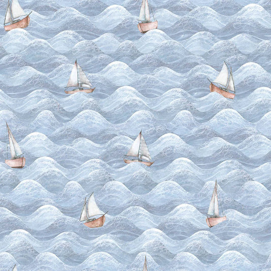 High Tide Wallpaper - Cornflower Blue - Lucie Annabel