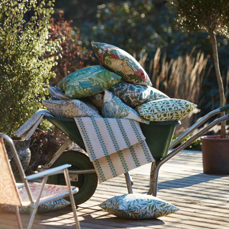 Holland Park Stripe Outdoor Fabric - Mineral Blue - 227120 - Morris & Co