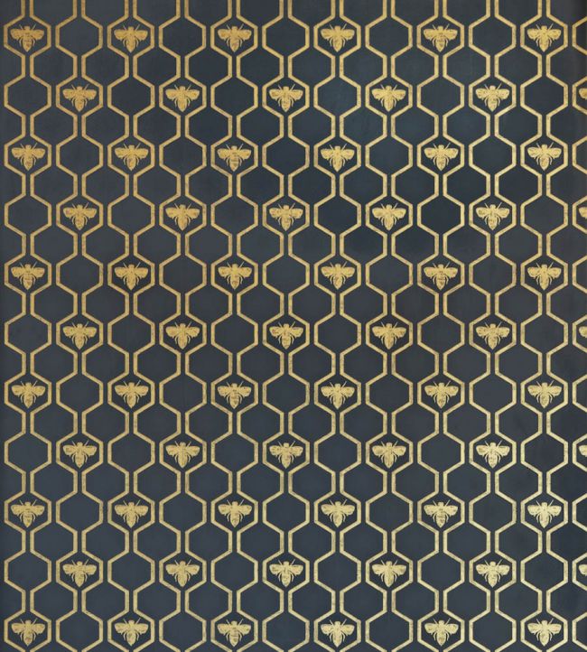Honey Bees Wallpaper - Gold on Charcoal - BG0700-201 - Barneby Gates