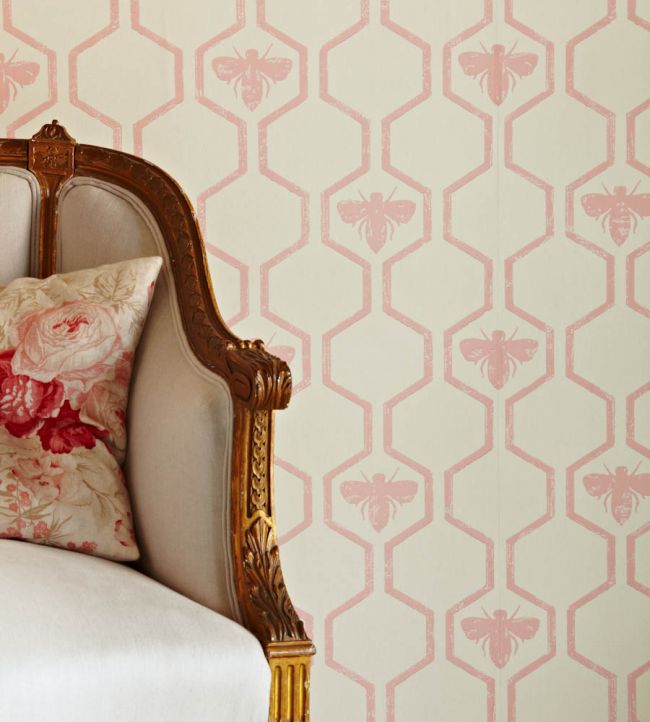 Honey Bees Wallpaper - Rose on Stone - BG0700-202 - Barneby Gates