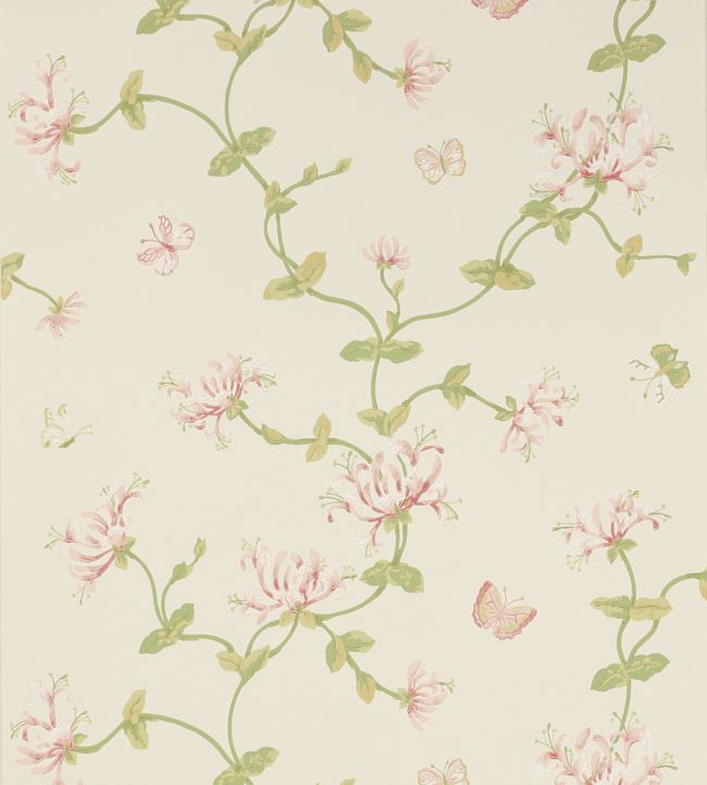 Honeysuckle Garden Wallpaper - Pink/Green - Colefax & Fowler