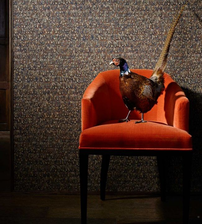 Icarus Wallpaper - Copper/Phesant - ZKEM312674 - Zoffany